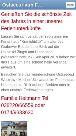 Vorschau der mobilen Webseite www.ferienhaus-heitmann.de, Ferienhaus Heitmann