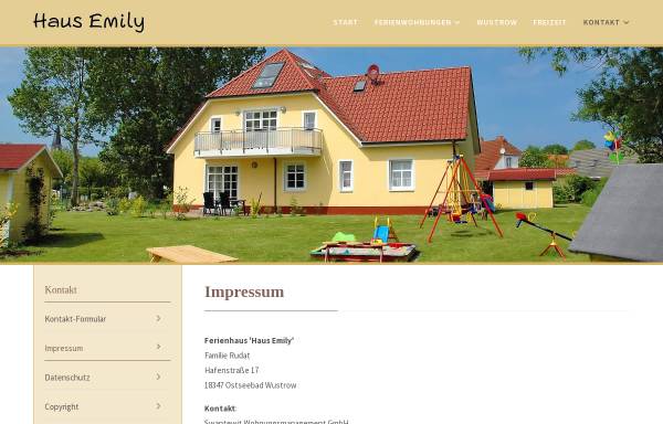 Vorschau von www.ostsee-haus-emily.de, Ferienhaus Haus Emily; Inhaber: Familie Rudat