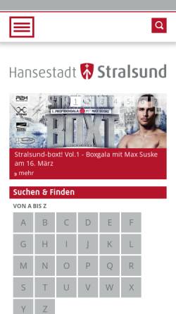 Vorschau der mobilen Webseite www.stralsund.de, Stralsund-City