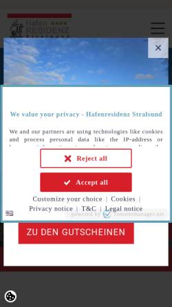 Vorschau der mobilen Webseite www.hotel-hafenresidenz.de, Hotel Hafenresidenz