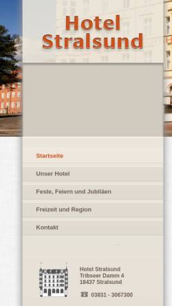 Vorschau der mobilen Webseite www.hotel-stralsund.de, Hotel Stralsund