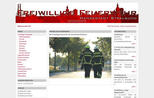 Vorschau von www.ffw-stralsund.de, Freiwillige Feuerwehr