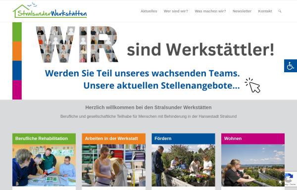 Vorschau von www.wfbm-stralsund.de, Stralsunder Werkstätten gemeinnützige GmbH