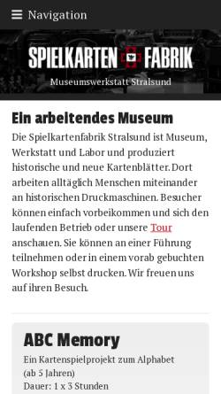 Vorschau der mobilen Webseite www.spiefa.de, Museumswerkstatt Spielkartenfabrik