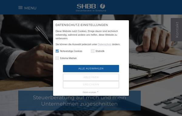 Vorschau von stralsund.shbb.de, SHBB Steuerberatungsgesellschaft mbH