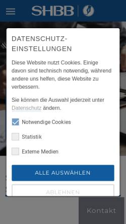 Vorschau der mobilen Webseite stralsund.shbb.de, SHBB Steuerberatungsgesellschaft mbH