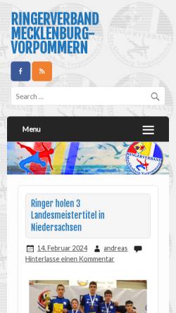 Vorschau der mobilen Webseite www.ringen-mv.de, Ringerverband Mecklenburg-Vorpommern e.V.