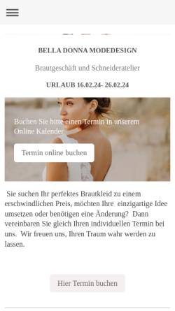 Vorschau der mobilen Webseite www.bella-donna-mode.de, Bella Donna Galina Krueger