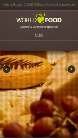 Vorschau der mobilen Webseite worldfoodcatering.de, Worldfood Catering, Ben Pielucha