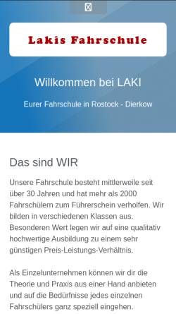 Vorschau der mobilen Webseite www.lakis-fahrschule.de, Laki's Fahrschule, Inh. Rüdiger Lakowski