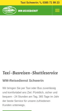 Vorschau der mobilen Webseite www.wm-reisedienst.de, WM Reisedienst Taxi-Mietomnibus-Shuttle GmbH & Co.KG