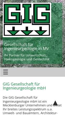 Vorschau der mobilen Webseite www.gig-schwerin.de, GIG Gesellschaft für Ingenieurgeologie mbH