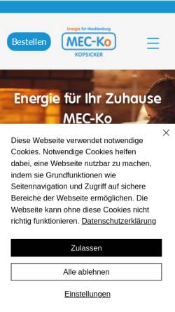 Vorschau der mobilen Webseite www.mec-ko.de, Mecklenburger Energie Contor – Kopsicker GmbH