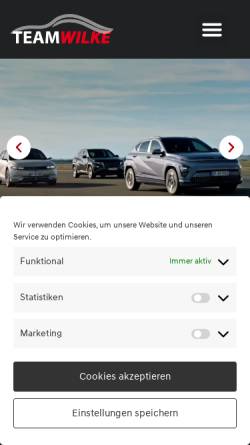 Vorschau der mobilen Webseite www.team-wilke.de, Team-Wilke [Autohaus am Mittelweg GmbH und Autoteile Wilke]