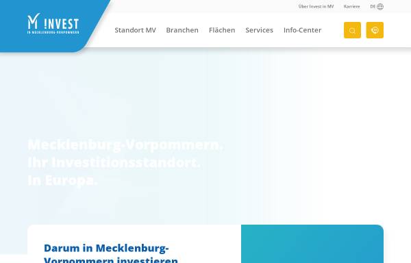 Vorschau von www.invest-in-mv.de, Invest in Mecklenburg-Vorpommern GmbH