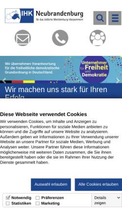 Vorschau der mobilen Webseite www.neubrandenburg.ihk.de, IHK Neubrandenburg