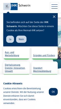 Vorschau der mobilen Webseite www.ihkzuschwerin.de, IHK Schwerin