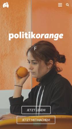 Vorschau der mobilen Webseite politikorange.de, Politik Orange