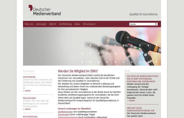 Vorschau von www.dmv-verband.de, Deutscher Medienverband e. V.