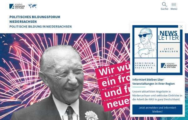Vorschau von www.kas.de, Politisches Bildungsforum Niedersachsen - Konrad-Adenauer-Stiftung