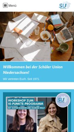 Vorschau der mobilen Webseite schuelerunion.de, Schüler Union Niedersachsen