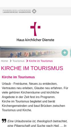Vorschau der mobilen Webseite www.kirchliche-dienste.de, Haus kirchlicher Dienste: Tourismus