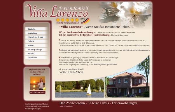Vorschau von www.villalorenzo.de, Ferienwohnung Villa Lorenzo