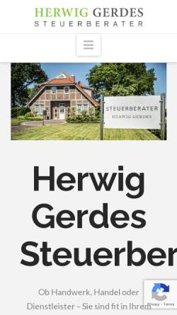 Vorschau der mobilen Webseite www.gerdes-steuerberatung.de, Herwig Gerdes Steuerberatung