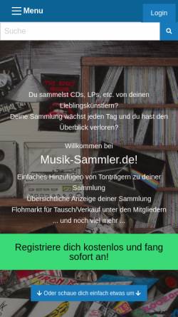 Vorschau der mobilen Webseite www.musik-sammler.de, Musik-Sammler.de
