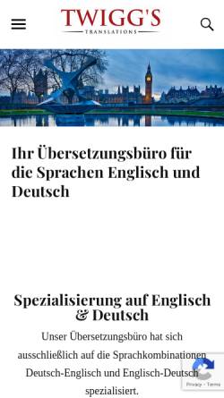 Vorschau der mobilen Webseite www.twigg.de, Twigg's Translations Übersetzungsbüro