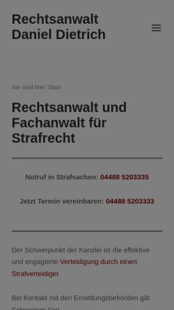 Vorschau der mobilen Webseite www.anwalt-wst.de, Rechtsanwalt Dietrich Westerstede