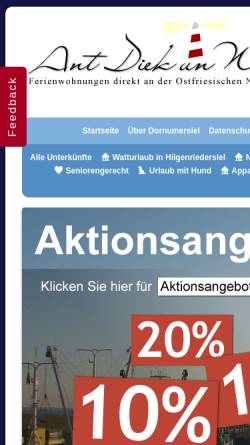 Vorschau der mobilen Webseite www.aduw.de, An't Diek un Water