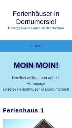 Vorschau der mobilen Webseite www.ferienhaus-dornumersiel.de, Ferienhäuser Familie Hartenberg