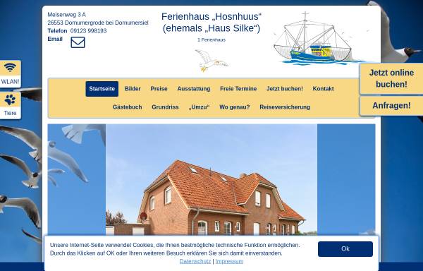Vorschau von www.ferienhaus-nordsee-kur.de, Ferienhaus Sandra / Silke, Volker Klee
