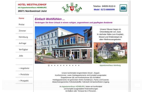 Vorschau von www.hotel-westfalenhof.de, Hotel Westfalenhof