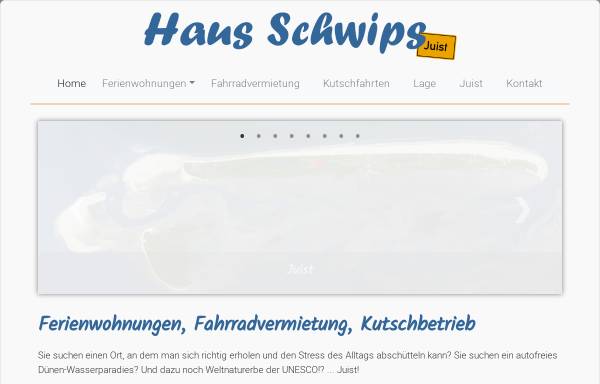 Vorschau von www.schwips-juist.de, Ferienwohnungen und Appartements Erika Schwips