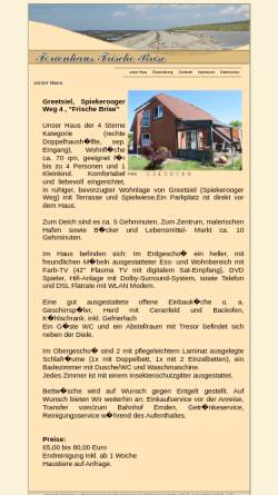 Vorschau der mobilen Webseite www.greetsiel-frische-brise.de, Ferienhaus Frische Brise