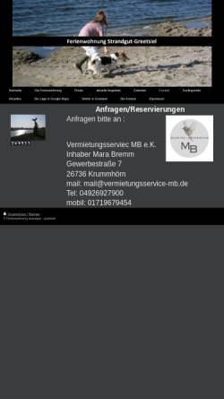 Vorschau der mobilen Webseite www.strandgut-greetsiel.de, Ferienwohnung strandgut-greetsiel