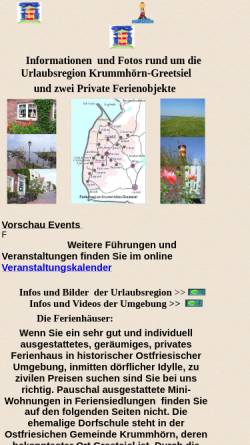 Vorschau der mobilen Webseite www.xn--krummhrn-greetsiel-i3b.de, Krummhörn-Greetsiel.de
