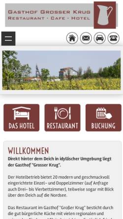 Vorschau der mobilen Webseite gasthof-norddeich.de, Hotel Großer Krug - OFFMS GmbH
