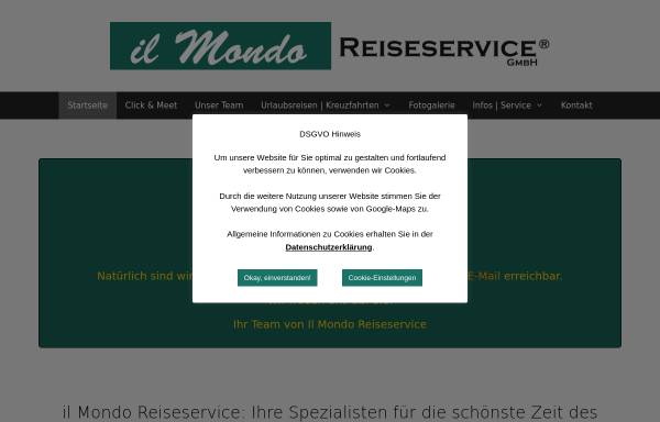 Vorschau von www.ilmondoreiseservice.de, Il Mondo Reiseservice GmbH