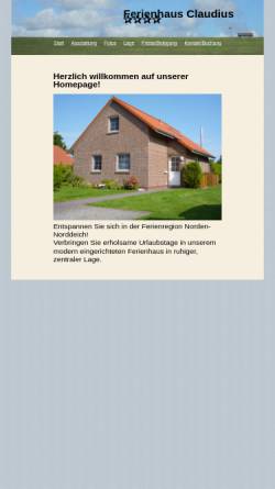 Vorschau der mobilen Webseite www.ferienhaus-claudius.de, Ferienhaus Claudius