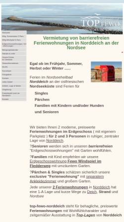 Vorschau der mobilen Webseite top-fewo-norddeich.de, Ferienwohnungen Aquamarin, Sonnenstern und Windspiel in Norddeich