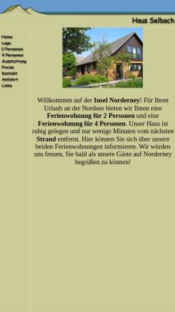 Vorschau der mobilen Webseite www.haus-selbach-norderney.de, Haus Selbach