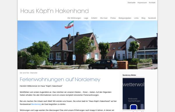 Vorschau von www.norderney-fw.de, Haus Kptn. Hakenhand