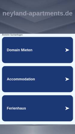 Vorschau der mobilen Webseite www.neyland-apartments.de, Neyland Apartments - Inh. Benno Strauch