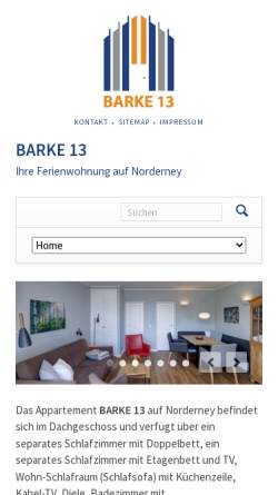 Vorschau der mobilen Webseite ferienwohnung-norderney-barke13.de, Ferienwohnung Barke 13