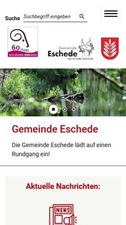 Vorschau der mobilen Webseite www.eschede.de, Gemeinde Eschede