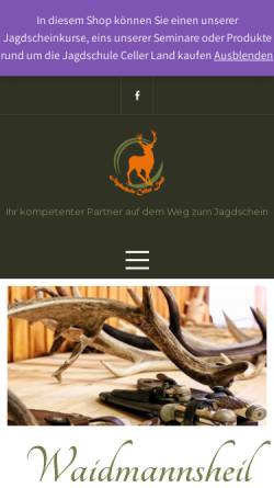 Vorschau der mobilen Webseite www.jagdschule-celler-land.de, Jagdschule Celler Land - Diplom-Forstingenieur Hubert Standke