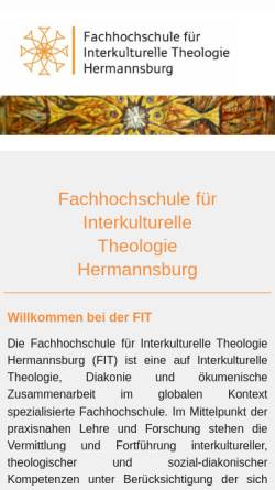 Vorschau der mobilen Webseite www.fh-hermannsburg.de, FH für Interkulturelle Theologie Hermannsburg